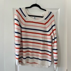 Old Navy Multicolor Striped Crew Neck Sweater